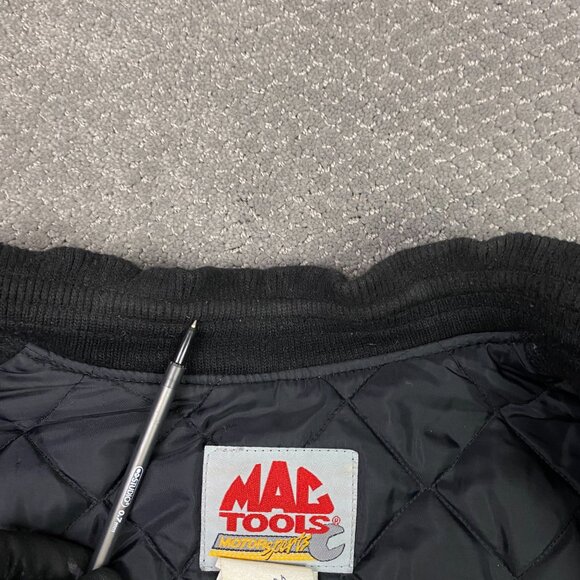 Vintage Mac Tools Jacket Men's XL Black Wool Leather Varsity Letterman Bomber - Picture 4 of 13